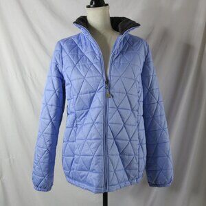 Gerry Puffer Jacket Lightweight Periwinkle Blue Faux Fur Collar Size Medium